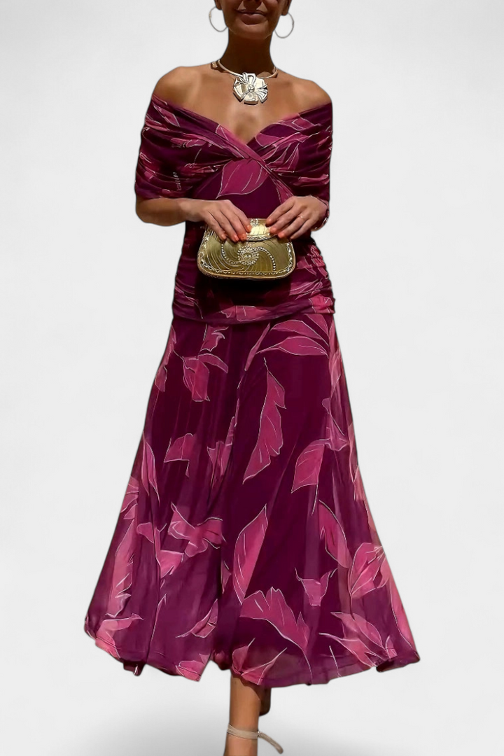 Dawn™ | Long Floral V-Neck Dress